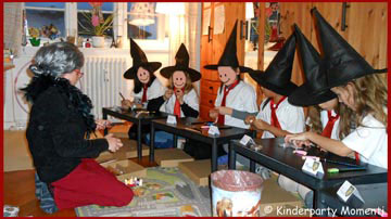 10. Geburtstag · Zauberschule · 9-10jährige Mädchen beim Zaubern lernen
